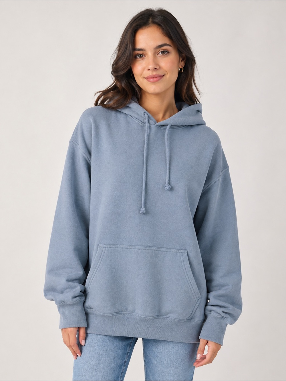 TNA Cozy Fleece Blue Boyfriend Fit Pullover Hoodie XS Oversized Streetwear